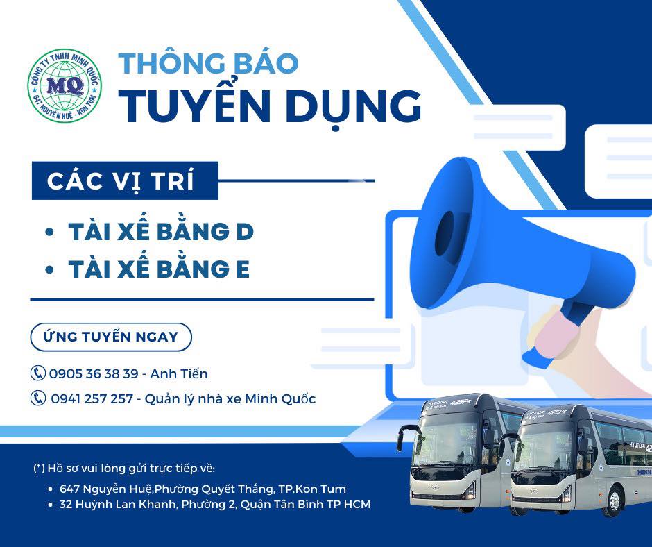 Read more about the article TUYỂN DỤNG TÀI XẾ GPLX HẠNG D – HẠNG E